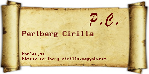 Perlberg Cirilla névjegykártya